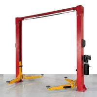 12000 Lbs Extra Height 167Inch 2 Post Lift Two Post Car Lift AK-M120 Auto Lift Car Lift Hoist 2 Post Car Lift (Extra Height, Red) — Studio Shot