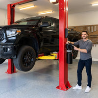 12000 Lbs Extra Height 167Inch 2 Post Lift Two Post Car Lift AK-M120 Auto Lift Car Lift Hoist 2 Post Car Lift (Extra Height, Red) — Lifestyle