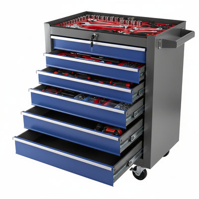 5 Drawers Rolling Tool Chest with Wheels, Rolling Tool Chest, Portable Rolling Tool Box on Wheels, Tool Chest Organizer for Garage, Workshop, Home Crafts Use Blue as Shown