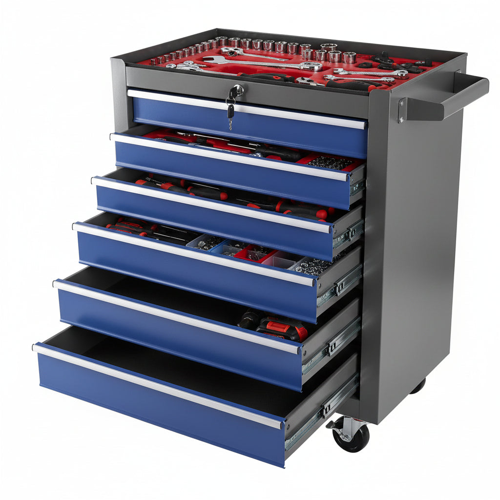 5 Drawers Rolling Tool Chest with Wheels, Rolling Tool Chest, Portable Rolling Tool Box on Wheels, Tool Chest Organizer for Garage, Workshop, Home Crafts Use Blue as Shown