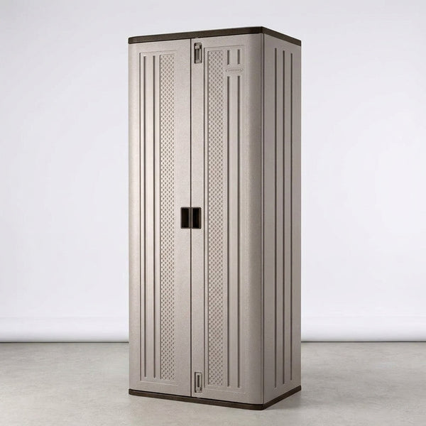 3-Shelf Resin Base Garage Cabinet Locker, Gray — Studio Shot