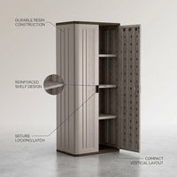 3-Shelf Resin Base Garage Cabinet Locker, Gray — infographic