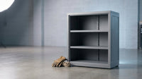 3-Shelf Resin Base Garage Cabinet Locker, Gray — Lifestyle