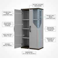 3-Shelf Resin Base Garage Cabinet Locker, Gray — How It Works
