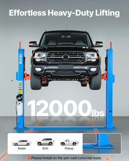 2-Post Car Lift, 12,000 lb Capacity