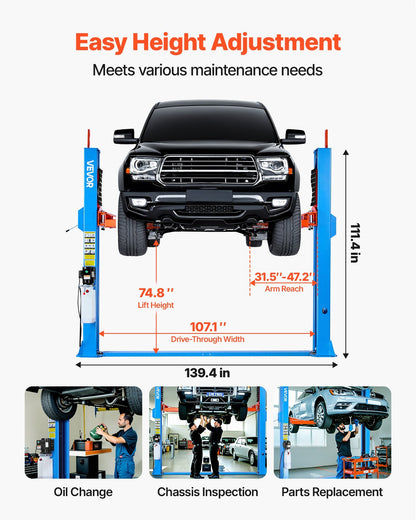 2-Post Car Lift, 12,000 lb Capacity