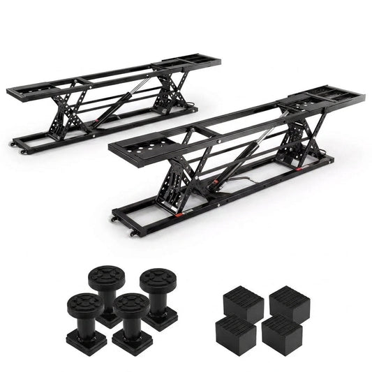 Car Lift, 7,000 Lbs. Capacity Portable Car Lift, 26.8 In. Max. Height, Carbon Steel Truck Lift with 120-Volt Power Unit — Studio Shot