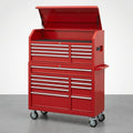 Rolling Tool Chest Built for Heavy Duty Storage, 18 Drawer, Cold-Rolled Steel, 66 Inch, Detachable Top