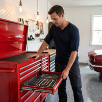 Tool Chest 18-Drawer | 66'' Large Rolling Tool Chest with Wheels | Detachable Top Metal Tool Box with Gas Struts | Lockable Rolling Tool Cabinet with Liners,Power Strip | Garage, Repair Shop, Workshop — Lifestyle