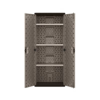3-Shelf Resin Base Garage Cabinet Locker, Gray